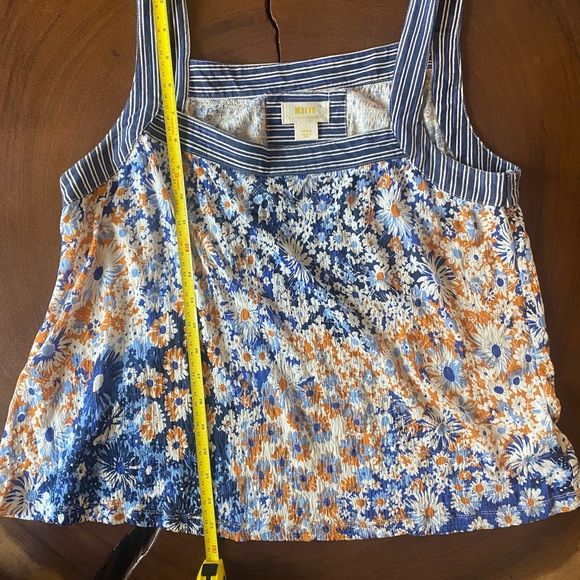 Anthropologie Maeve Blue Floral Tank/ Size Medium - Picture 6 of 9